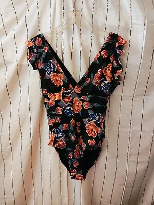 Modcloth One Piece Floral Swim Suit - Women's Size Large - See Pic For Print • $19.99