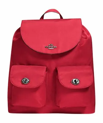 NEW! Red COACH New York Nylon Large Backpack/Bag F58814 • $253.79