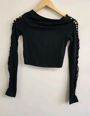 URBAN OUTFITTERS Label BNWT Size S Women Black Short Stretch Fitted Crop Top • $32