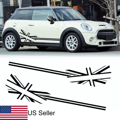 $20.99 • Buy 2x Black Britain Flag Graphic Car Side Vinyl Decal For MINI Cooper S R50 R56 R61
