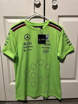 Mercedes AMG Petronas F1 2023 Men's Set Up Driver T-Shirt - Volt Green • $55