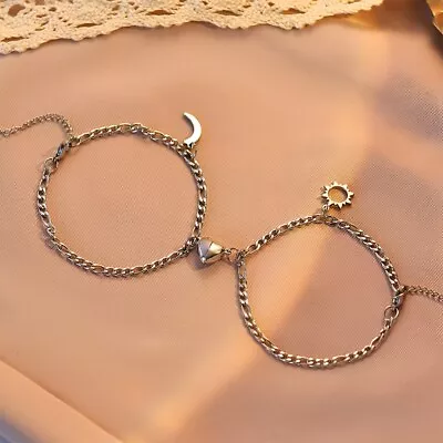 Magnetic Heart Couples Bracelet Sun And Moon Bracelet Love And Friendship • $16.71
