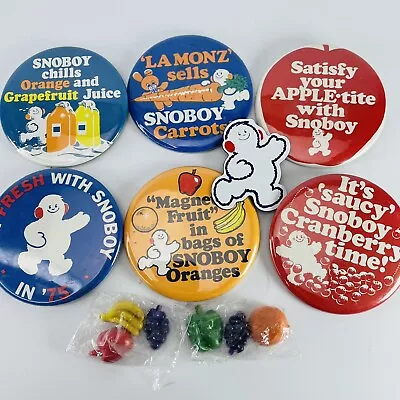 Snoboy Pinback Button Magnet Vintage 1970s Lot Produce Grocery Store Advertising • $59.95