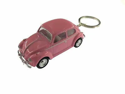 2.5  Kinsmart 1967 VW Beetle Pastel Keychain Diecast Model Toy Car 1:64 Pink • $5.98