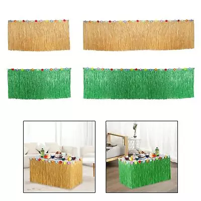 £7.94 • Buy Grass Table Skirt Farm Portable Stylish For Celebration Theme Party Backyard
