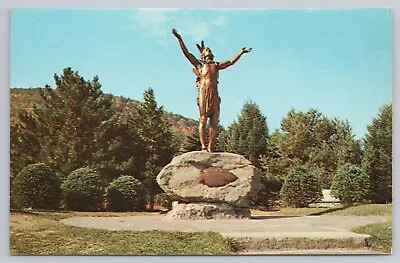 Postcard Hail To The Sunrise Mohawk Indian Statue Charlemont Massachusetts 2 • $4.75