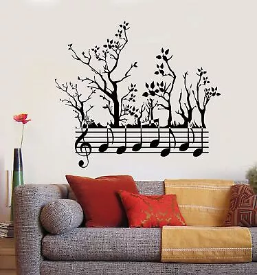 Vinyl Wall Decal Forest Tree Nature Notes Music Branches Stickers (745ig) • $29.99