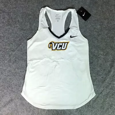 VCU Rams Womens Shirt Small Nike White Tank Top Sleeveless Logo NCAA Tennis NWT • $19.98