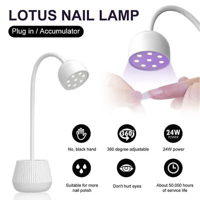 Lotus 8Light Nails Lamp Rotatable Mini UV LED Lamp Nail Dryer Gel Nail Art USA • $15.44