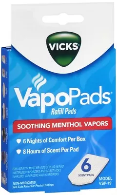 Vicks VapoPads Soothing Menthol Scent Pads VSP-19 -  6ct • $10.50
