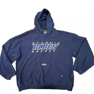 Flawed* St. Louis Blues Hoodie Xtra Large CCM NHL Sweatshirt Logo STL Distressed • $8