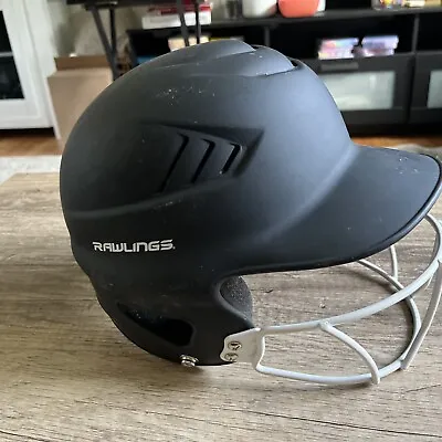 Rawlings Highlighter Fastpitch Softball Batting Helmet Mask Cage Matte Black MLB • $18