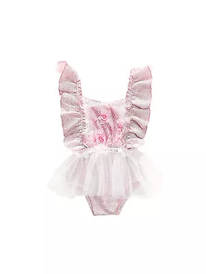 Newborn Romper Baby Girls 1st Birthday Ruffle Sleeve Backless Jumpsuit Outfit • $19.26