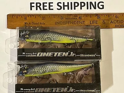 LOT OF 2 Megabass Vision 110 JR ELEGY BONE COLOR 3/8oz JERKBAIT FISHING LURES • $55