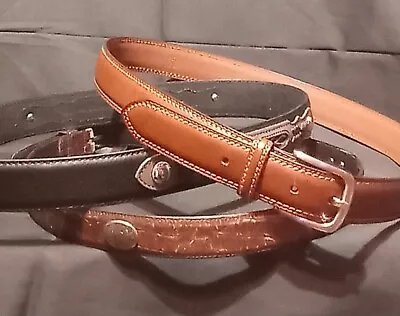 LOT OF 5 MEN'S LEATHER BELTS SIZES 36 & 38 CONTEMPORARY DESIGN One LSU • $14