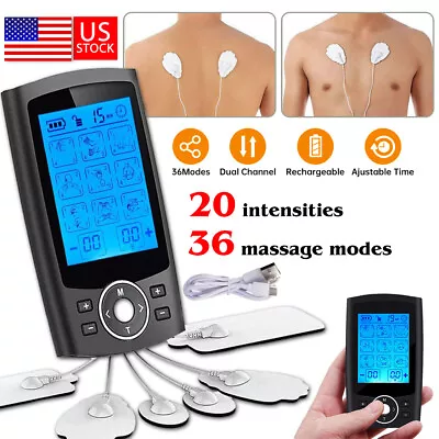 Rechargeable TENS Machine Digital Therapy Full Massager Pain Relief Acupuncture • $19.95