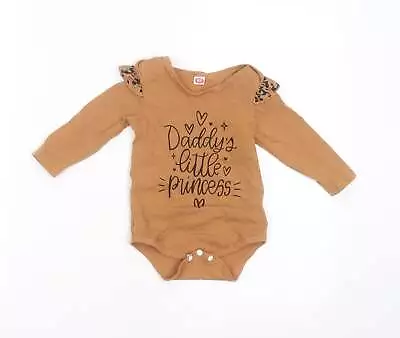 SheIn Girls Brown Cotton Babygrow One-Piece Size 12 Months - Daddys Little Princ • £3