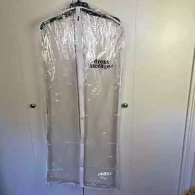 Garment Bag Dress Zippered Storage Cover Vinyl Dust Proof Clear 48x21x3.5 Inch • $4.95