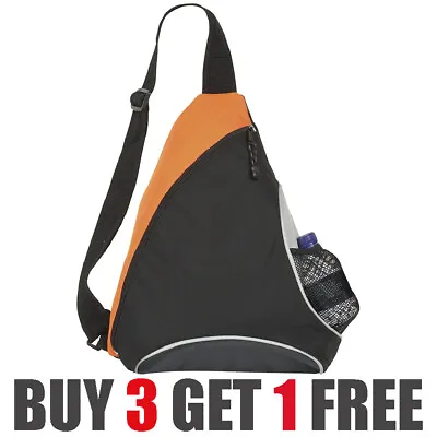 £2.99 • Buy Back To School Bag Mono Strap Sports Triangle Rucksack With Water Bottle Pouch