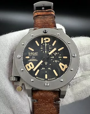U-Boat U-42 Limited Edition 6475 Titanium Automatic Chronograph Watch Box & Docs • $4100