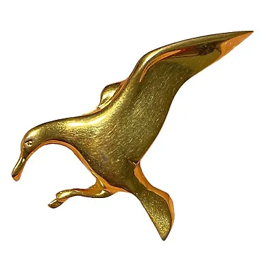 Vintage Vendome Seagull Brooch Lapel Pin Duck Goose Bird Gold-tone 134 • $23.99