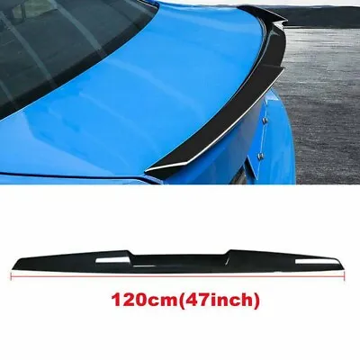 Gloss Black Universal Car Rear Roof Lip Spoiler Tail Trunk Wing PU Sticker 120cm • $36.09