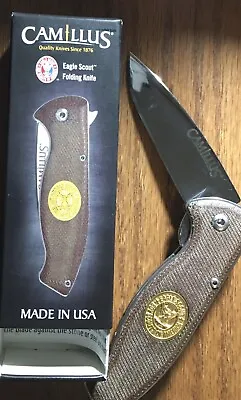 Camillus Eagle Scout Brown Folding Knife Official Licensed Micarta Handle U.S.A. • $59.50