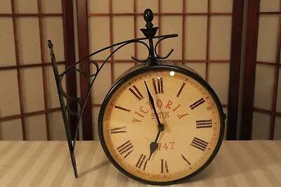 Retro Style Victoria Station Double Sided 6'' Railway Station Wall Clock • $75