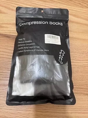 MIRACLE Socks COMPRESSION BLACK 2 Pack Unisex Size Large ~ X-Large NEW • $19