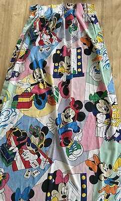 $33.91 • Buy Vintage Disney Minnie Mouse Pinch Pleats Curtain 2 Panels 80/90s