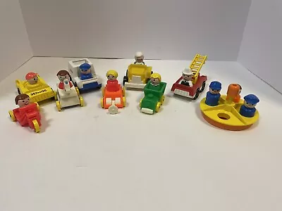 Vintage Fisher Price Little People 11 Figures 9 Accessories Vehicles 20 Pieces • $39.99