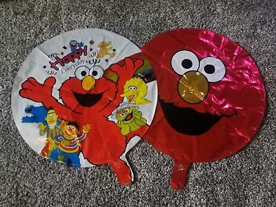 Elmo And The Sesame Street Gang Lot Of 2 18 Inch Mylar Balloons Loose • $8.99