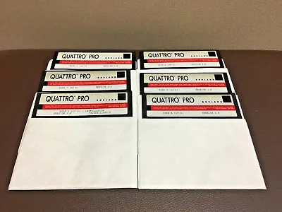 Borland Quattro Pro Installation 5.25” 5 1/4 Floppy Disks #1-6 Version 3.0 • £18.95