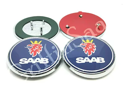 2 X Saab 93 9-3 Convertible Badge Set 2004-2012 Front Rear Bonnet Boot Emblem  • £41.99