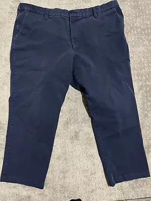 Dockers Flat Front Classic Fit Mens Pants Size 46x30 Navy Blue Chino • $13