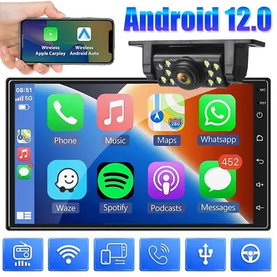 7  Android 12 Double 2DIN Car Stereo Radio GPS Navi WiFi Apple CarPlay Head Unit • $169.59