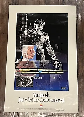 Apple Computers Poster 1990 “…Just What The Doctor Ordered” 39” X 25” ULTRA RARE • $1300