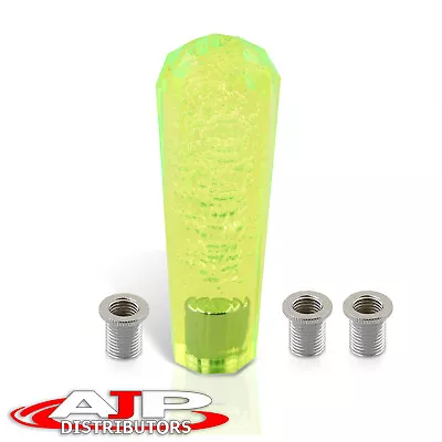 Universal 150mm 6  Long M8 M10 M12 Yellow Diamond Bubble Stick Shift Knob Lever • $17.99