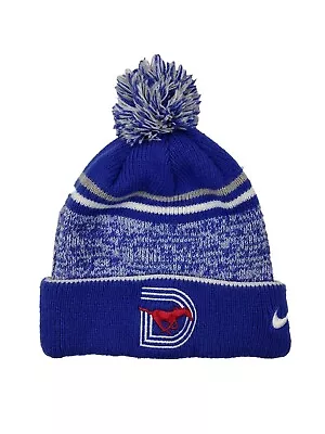 Nike SMU Mustangs Knit Pom Beanie Dallas Logo Blue OSFM Hat • $15