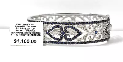 NEW W/ Tags Macy's Sterling Silver Sapphire & Diamond Bracelet 6.5  • $99