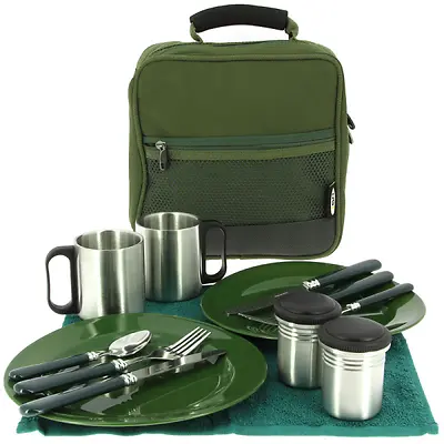 Ngt Deluxe Cutlery Set Carp Coarse Sea Fishing Camping With Bag • £24.95