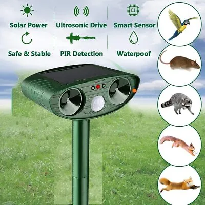 1-4 Ultrasonic Solar Cat Dog Repellent Fox Pest Scarer Deterrent Repeller Garden • £44.99