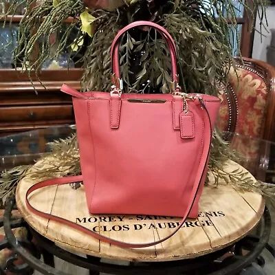 COACH Madison SAFFIANO LEATHER Mini NORTH SOUTH TOTE Love Red F29001 • $75