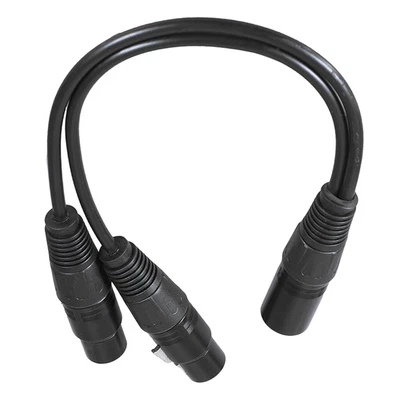 £7.27 • Buy 3 Pole XLR Female To Double Connector Y Microphone Splitter DJ Cable 1 Foot Wire