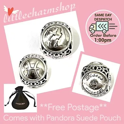 $48.50 • Buy NEW Authentic Genuine PANDORA Silver Pisces Star Sign Charm - 791935 RETIRED