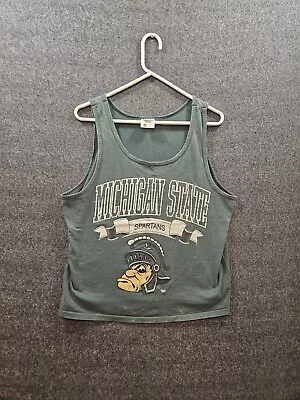 VTG Michigan State University Spartans Sparty Green Men’s Tank Top 80s Large • $29.99