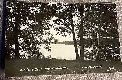 Manitowish WI Joe Ilg’s Camp View Of Lake Real Photo Postcard Wisconsin RPPC • $5.99