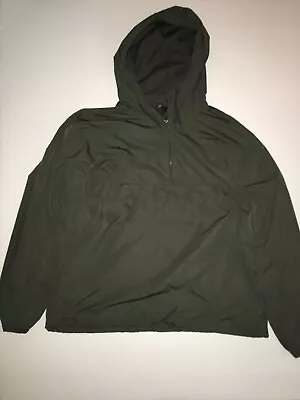 H&m Divided Men’s Windbreaker Hoodie Jacket 1/4 Zip Green Polyester Large • $18