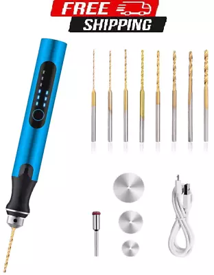 3-Speed Cordless Mini Drill Pen With 8 Small Drill BitsRechargeable Electric Ha • $38.90