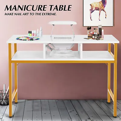 Marbling Manicure Table Nail Desk Salon Workstation W/ Dust CollectorWrist Rest • $119.99
